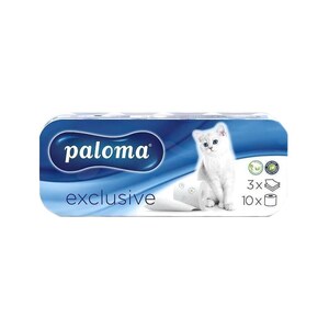 Toaletní papír Paloma 3vrstvý Exclusive Plus White, (bal.8 rolí)