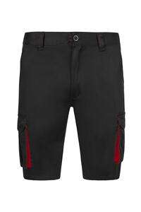 Bermudy dvoubarevné strečové, černá/červená 00/12