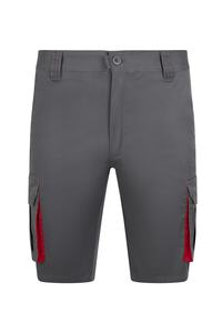 Bermudy strečové, šedá/červená