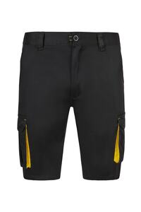 Bermudy strečové, černá/žlutá