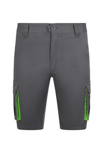 Bermudy strečové, šedá/limetkově zelená