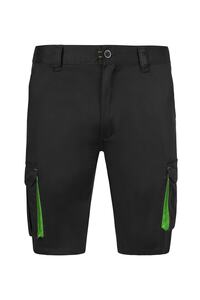 Bermudy strečové, černá/limetkově zelená