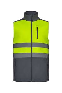 Vesta softshell, šedá/HI-VIS žlutá (S-3XL)
