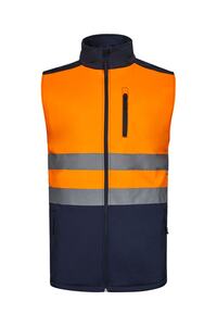 Vesta softshell, navy/HI-VIS oranžová (S-3XL)
