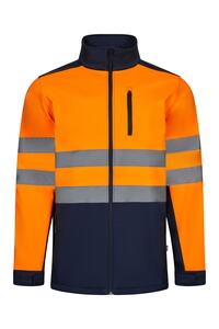 Bunda softshell, navy/HI-VIS oranžová (S-3XL)