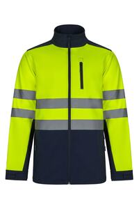 Bunda softshell, navy/HI-VIS žlutá (4XL-5XL)