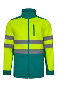 Bunda softshell, zelená/HI-VIS žlutá (S-3XL)