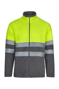 Bunda fleece, šedá/HI-VIS žlutá (S-3XL)