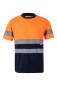 Tričko s reflexními pruhy, navy/HI-VIS oranžová (S-3XL)