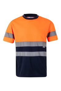 Tričko s reflexními pruhy, navy/HI-VIS oranžová (S-3XL)
