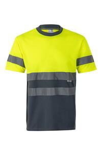 Tričko s reflexními pruhy, šedá/HI-VIS žlutá (4XL-5XL)