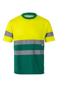 Tričko s reflexními pruhy, zelená/HI-VIS žlutá (S-3XL)