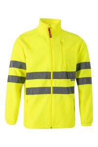 Bunda fleece s reflexními pruhy, HI-VIS žlutá (4XL-5XL)