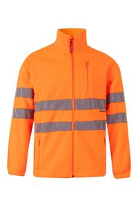 Bunda fleece s reflexními pruhy, HI-VIS oranžová (S-3XL)