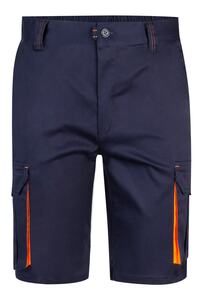 Bermudy strečové, navy/HI-VIS oranžová 01/19