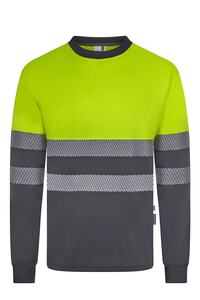 Tričko dlouhý rukáv, šedá/Hi-Vis žlutá (4XL-5XL)