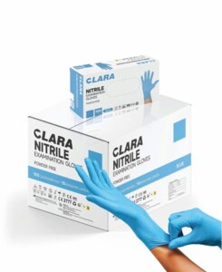 Rukavice nepudrované Clara Blue Nitrile (100ks/bal.) modrá