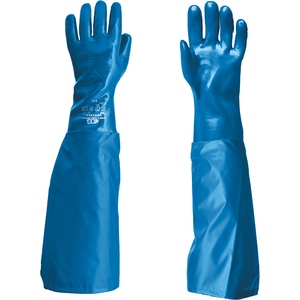 Rukavice UNIVERSAL hladké s návlekem, 65cm, modré